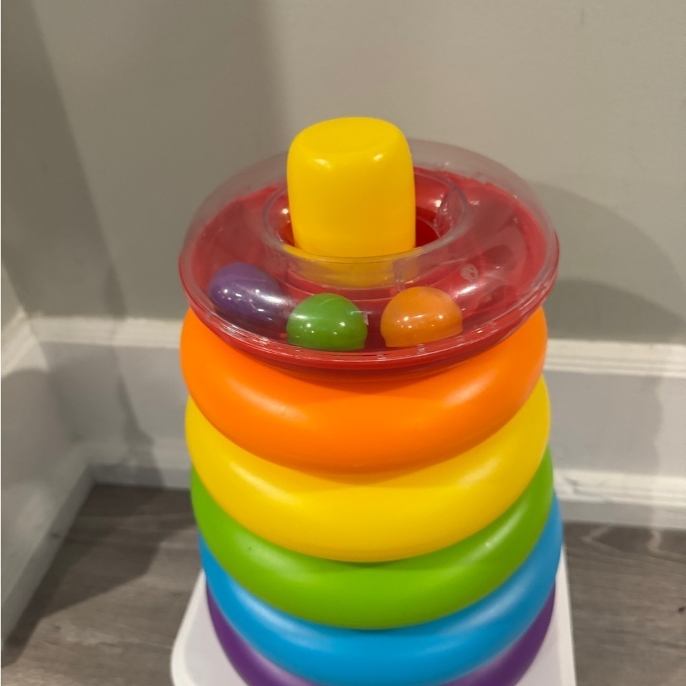 Fisher-Price Jumbo Stacker Rainbow Stacking Rings 16 inches tall 11 inches wide - Picture 3 of 4